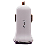 Адаптер Автомобильный Brera CAU2-3A 2USB/5V/3A (white/purple)