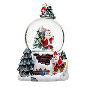 Декор - Снежный шар (подставка "Дед мороз на лыжах") (multi color)