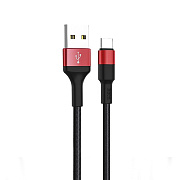 Кабель USB - Type-C Hoco X26 Xpress  100см 2A  (black/red)