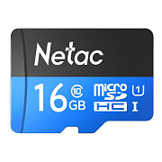 Карта флэш-памяти MicroSD 16 Гб Netac P500  Standard  UHS-I (90 Mb/s) + SD адаптер (Class 10) 