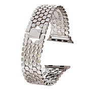 Ремешок - ApW Apple Watch 42/44/45/49 mm металл раскладывающаяся застежка (silver)