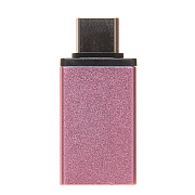 Переходник USB (м) - Type-C (п) - 4см (pink)