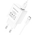 Адаптер Сетевой с кабелем Borofone BA66A QC USB 3A/18W (USB/Type-C) (white)