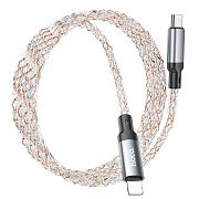 Кабель Type-C - Apple lightning Hoco U112 Shine PD 20W 100см 3A  (gray)