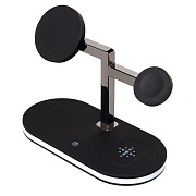 ЗУ Сетевое Беспроводное - 02 SafeMag 3in1 15W с подсветкой (black) (243551)