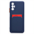 Чехол-накладка - SC315 с картхолдером для "Tecno Pova 3" (dark blue)