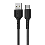 Кабель USB - Type-C Borofone BX16 Easy 18W 100см 3A  (black)