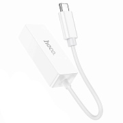 Переходник RJ45 (м) - Type-C (п) Hoco UA22 (100 Mbps) 13см (white)