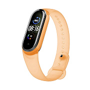Ремешок - WB11 Xiaomi Mi Band 5/Mi Band 6 силикон на кнопке (регулируемый) (orange)