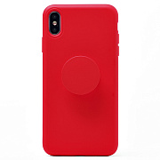 Чехол-накладка - SC161 с попсокетом для "Apple iPhone XS Max" (red) ..