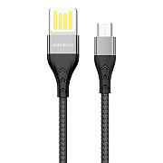 Кабель USB - micro USB Borofone BU11 12W 120см 2,4A  (black)