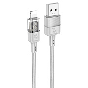 Кабель USB - Apple lightning Hoco U129 Spirit 12W 120см 2,4A  (gray)