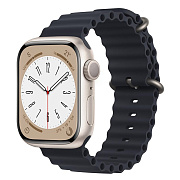 Ремешок - ApW26 Ocean Band Apple Watch 42/44/45/49 mm силикон (black)