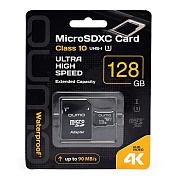 Карта флэш-памяти MicroSD 128 Гб Qumo MicroSDXC Class 10 UHS-I U3 adp