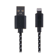 Кабель USB - Apple lightning Glossar Cord 7,5W 100см 1,5A  (black)
