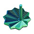 Антистресс игрушки - 3D Пирамида 9см (dark blue/green)