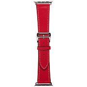 Ремешок - ApW18 Apple Watch 42/44/45/49 mm кожаный на классической пряжке (red)