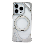 Чехол-накладка - SMZ08 Glassy SafeMag для "Apple iPhone 16 Pro" (silver)