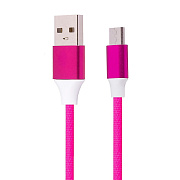 Кабель USB - micro USB Kurato RORI-M220 12W 100см 2,5A  (rainbow/white)