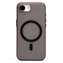 Чехол-накладка - SM038 SafeMag для "Apple iPhone 16e" (black/matte transparent)