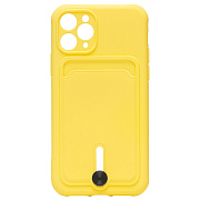 Чехол-накладка - SC304 с картхолдером для "Apple iPhone 11 Pro" (yellow)