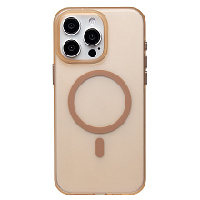 Чехол-накладка - SM038 SafeMag для "Apple iPhone 15 Pro Max" (gold/matte transparent) (240534)