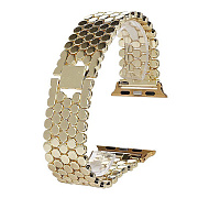 Ремешок - ApW Apple Watch 42/44/45/49 mm металл раскладывающаяся застежка (gold)
