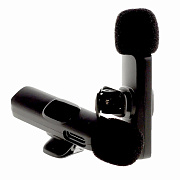 Микрофон - петличный K9 двойной с прищепкой для телефона, Type-C+Lightning (black)