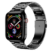 Ремешок - ApW36 металл блочный на застежке Apple Watch 42/44/45/49 mm (black)