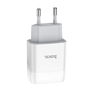 Адаптер Сетевой с кабелем Hoco C72A Glorious USB 2,1A/10W (USB/Type-C) (white)