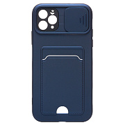 Чехол-накладка - PC066 с картхолдером (360) для "Apple iPhone 11 Pro Max" (dark blue/black) (206970)