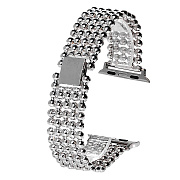 Ремешок - ApW Apple Watch 42/44/45/49 mm металл раскладывающаяся застежка (001) (silver)