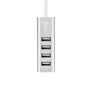Хаб USB Hoco HB1 USB-4USB (80cm) (silver)