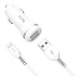 Адаптер Автомобильный с кабелем Hoco Z27 2USB/5V/2.4A +lightning (white)