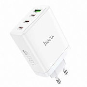 Адаптер Сетевой Hoco N31 PD 3Type-C/USB 100W (white)