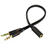 Переходник Jack 3.5 (м) - 2*Jack 3,5 (п) RockBox 10см (black)
