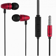 Проводные наушники с микрофоном внутриканальные Hoco M59 Magnificent universal Jack 3,5  (red)