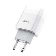 Адаптер Сетевой с кабелем Hoco C73A Glorious 2USB 2,4A/12W (USB/Lightning) (white)