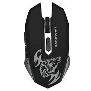 Мышь оптическая беспроводная Nakatomi Gaming mouse MROG-15U RF, игровая (black/silver)