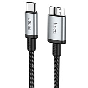 Кабель Type-C - micro-B Hoco US10 USB 3.0 (5Gbps) for HDD  50см   (black)