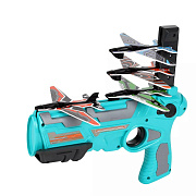 Игрушечное оружие - Пистолет катапульта с летающими самолетами big (blue)