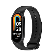 Ремешок - WB13 силикон на кнопке Xiaomi Mi Band 8 (black)