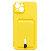 Чехол-накладка - SC304 с картхолдером для "Apple iPhone 14 Plus" (yellow)