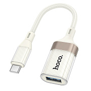 Переходник USB (м) - Type-C (п) Hoco UA39A Crystal (apricot)