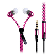 Проводные наушники с микрофоном внутриканальные - Zipper Jack 3,5  (pink)