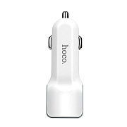 Адаптер Автомобильный с кабелем Hoco Z23 2USB/5V/2.4A +lightning (white)