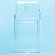 Чехол-накладка - SC276 с картхолдером для "Apple iPhone 11" (transparent)