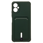 Чехол-накладка - SC304 с картхолдером для "Tecno Spark 9 Pro" (dark green)