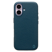Чехол-накладка Cellis SM030 SafeMag для "Apple iPhone 16" Натуральная кожа зернистая (dark blue) (237476)