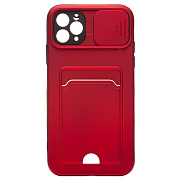 Чехол-накладка - PC066 с картхолдером (360) для "Apple iPhone 11 Pro Max" (red/black) (206971)